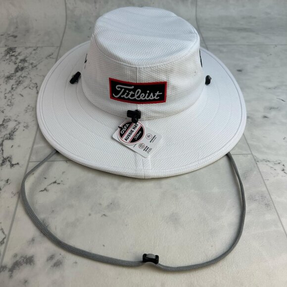 NEW Titleist Tour Aussie White/Black Bucket Golf Hat New with Tags - Picture 2 of 6